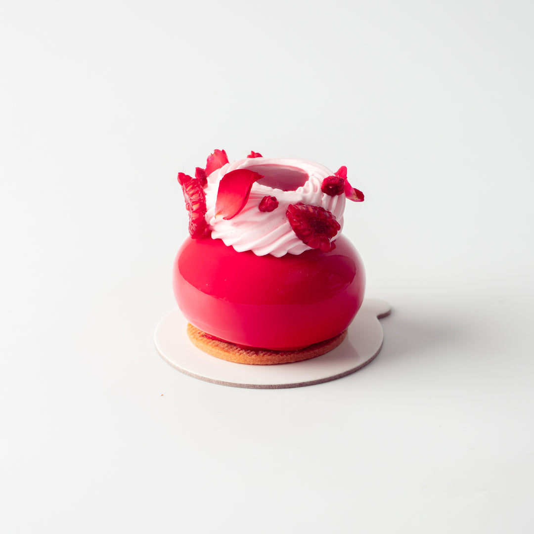 Raspberry, Rose Flower & Litchi Cake